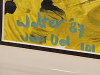 Acryl schilderij, walter van oel, acryl, 1987 - afbeelding 2 van  3