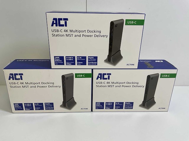 Act (ac7046) usb-c 4k multipor universal docking stations mst and power delivery (new) (3x) - afbeelding 1 van  13
