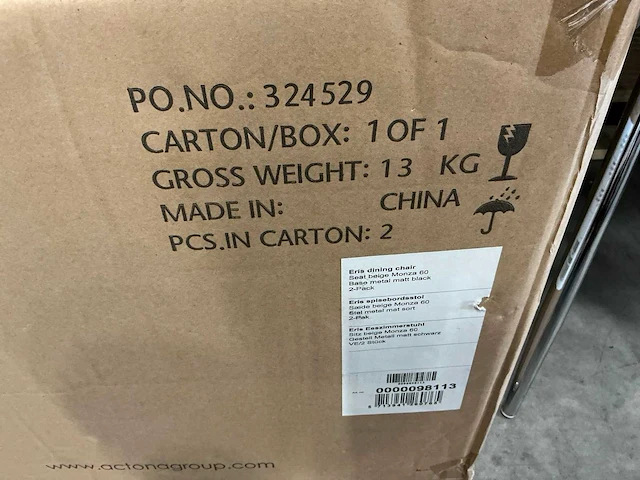 Actona group eris eetkamerstoelen zithoogte 48cm (2x) - afbeelding 4 van  4