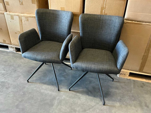 Actona laura roterende eetkamerstoelen met armleuning zithoogte 47cm - afbeelding 1 van  4