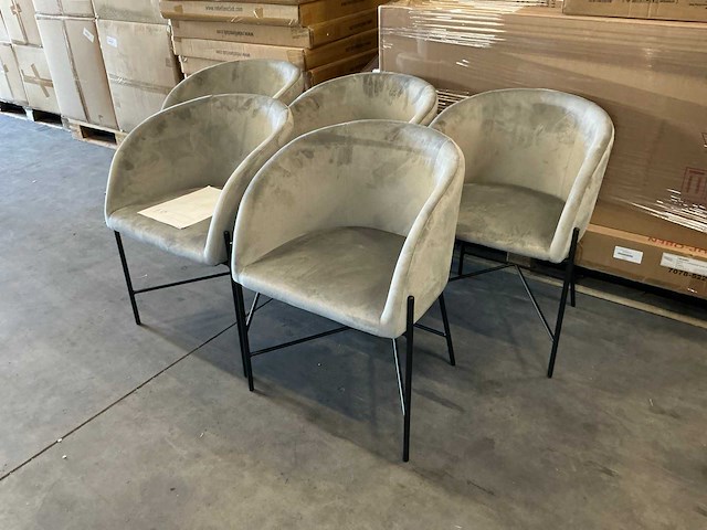 Actona nelson eetkamerstoelen met armleuning zithoogte 46cm (5x) - afbeelding 1 van  5