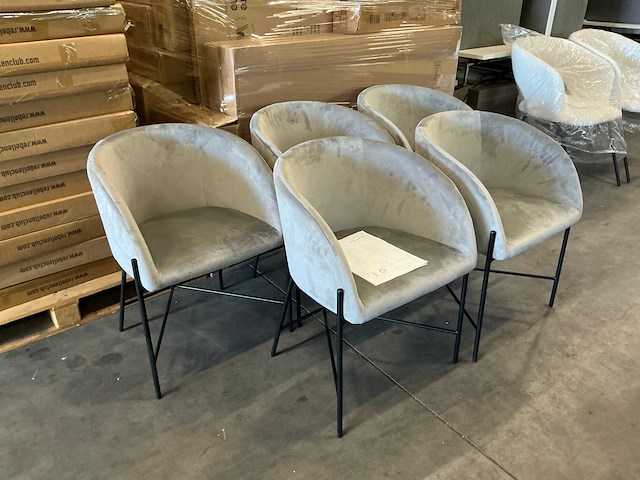 Actona nelson eetkamerstoelen met armleuning zithoogte 46cm (5x) - afbeelding 2 van  5