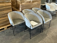 Actona nelson eetkamerstoelen met armleuning zithoogte 46cm (5x) - afbeelding 2 van  5
