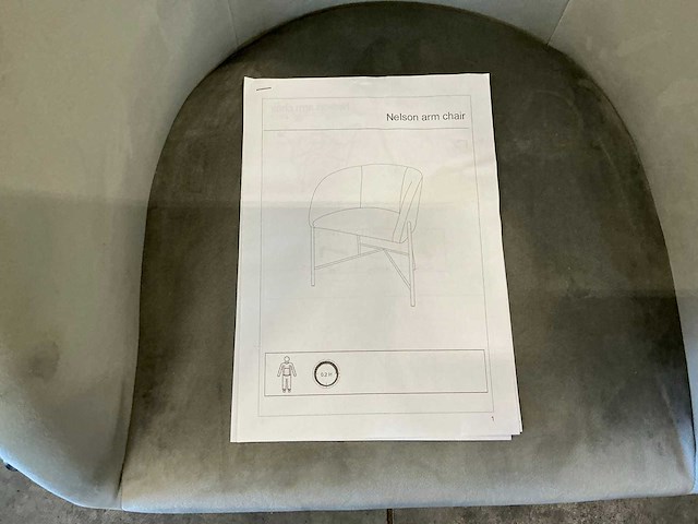 Actona nelson eetkamerstoelen met armleuning zithoogte 46cm (5x) - afbeelding 4 van  5