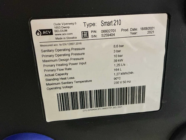 Acv smart210 boiler ongebruikt - afbeelding 5 van  7