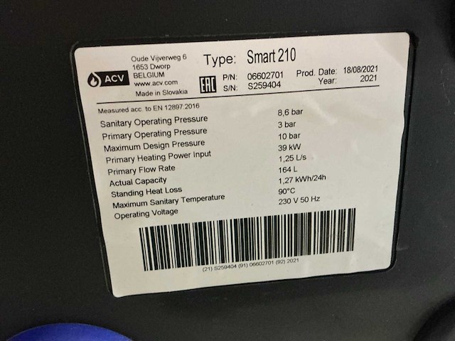 Acv smart210 boiler ongebruikt - afbeelding 4 van  7