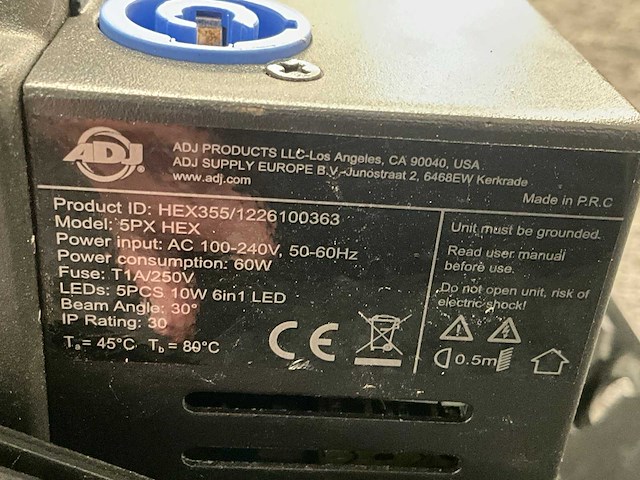 Adj 5px hex led-par (19x) - afbeelding 6 van  8