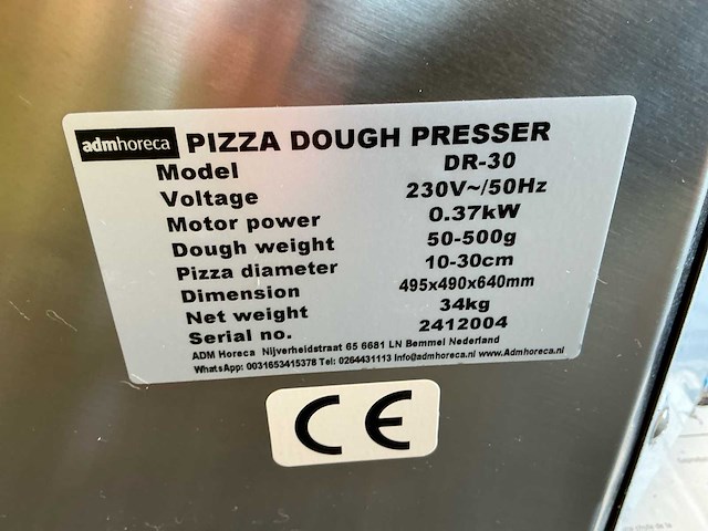 Admhoreca dr-30 pizzadeeg pers - afbeelding 2 van  10