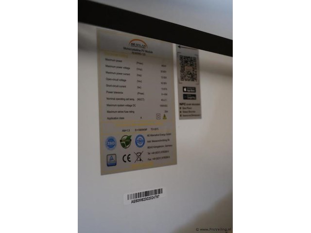 Ae aurora zonnepaneel ae460md-120 - 1 pallet á 36 stuks - afbeelding 5 van  5