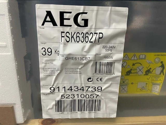 Aeg - fsk63627p ghe613cb7 - inbouw vaatwasser - afbeelding 3 van  3