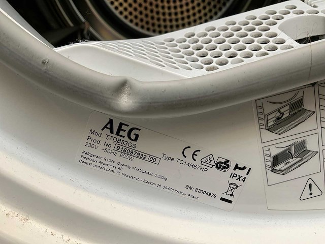 Aeg - t-7db83gs lavatherm 7000 - warmtepompdroger - afbeelding 4 van  4