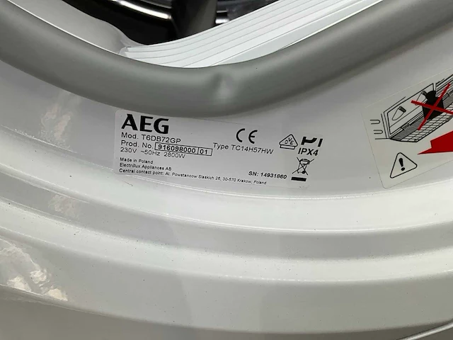 Aeg 6000 series lavatherm condensdroger - afbeelding 5 van  5