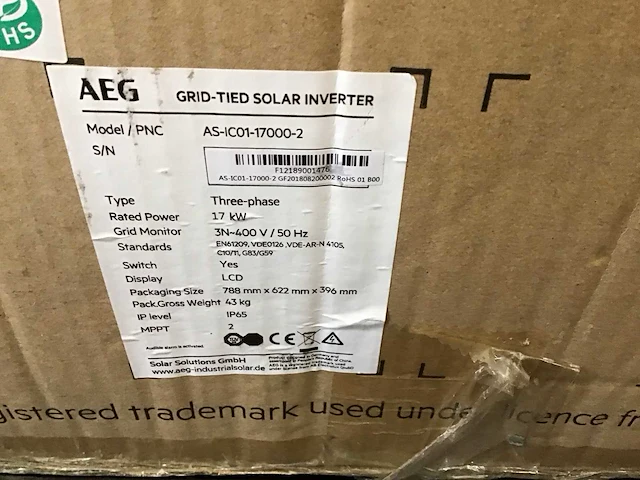 Aeg as-ic01-17000-2 omvormer - afbeelding 3 van  3