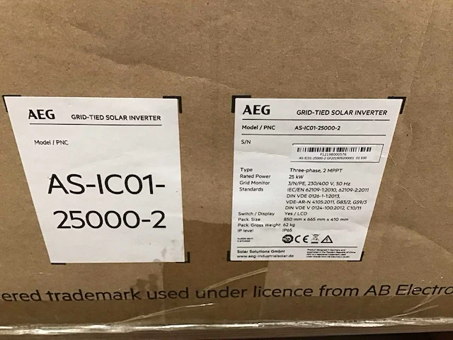 Aeg as-ic01-25000-2 omvormer - afbeelding 3 van  4