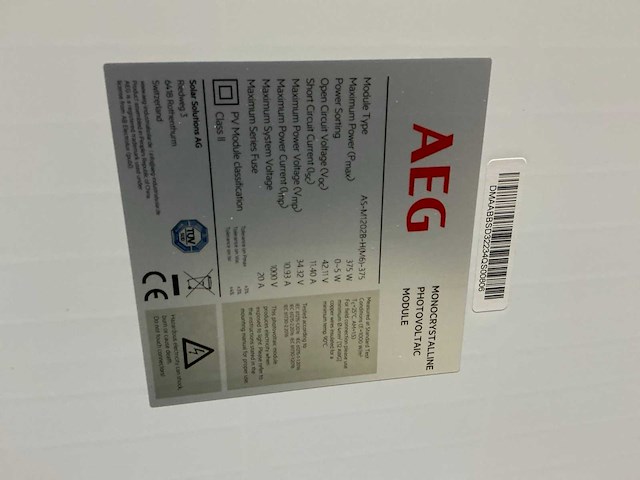 Aeg as-m1202b-h(m6)-375 zonnepaneel (9x) - afbeelding 5 van  5