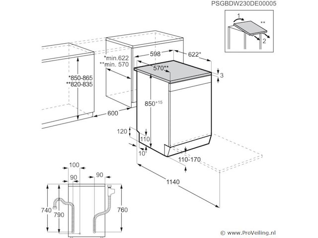 Aeg ffb33607zm vaatwasser - nieuw - afbeelding 3 van  3