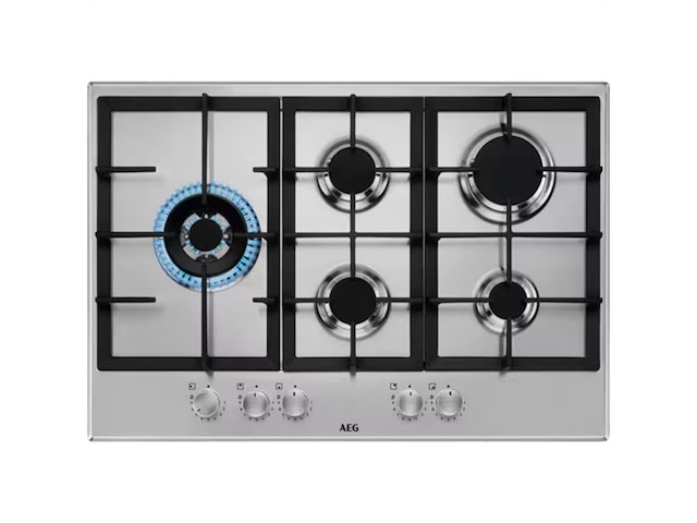 Aeg hgb75520sm gaskookplaat roestvrijstaal ingebouwd 75 cm 5 zone(s) - afbeelding 1 van  3