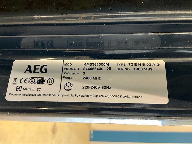 Aeg kms361000m inbouw combimagnetron - afbeelding 5 van  5