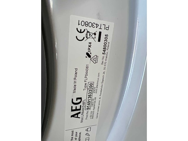 Aeg lr6amz48fl wasmachine - afbeelding 5 van  5