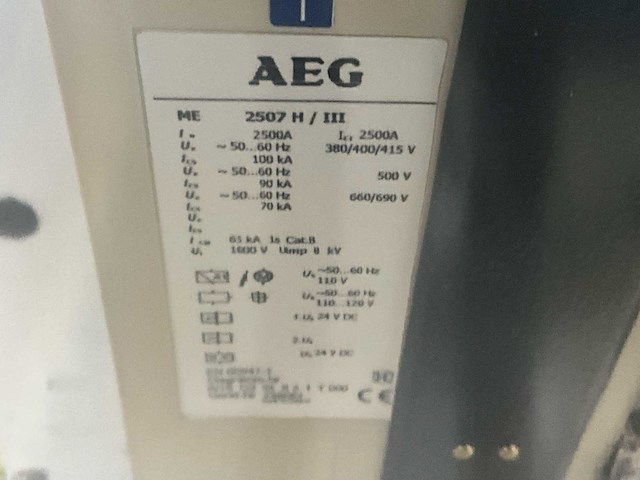 Aeg me 2507 h / iii 2500 a circuit breaker - afbeelding 4 van  4