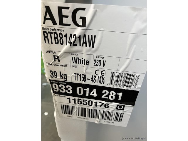 Aeg rtb81421aw koelkast - nieuw - afbeelding 5 van  5