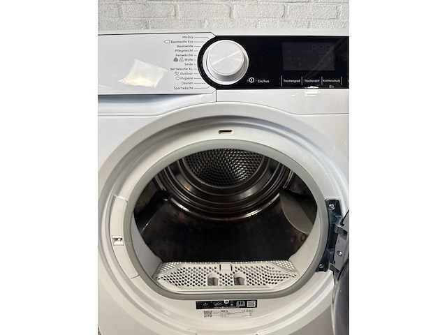 Aeg series 8000 tr8t70680, vrijstaand, voorlader, warmtepomp, wit, draaiknop, duits display - afbeelding 3 van  6