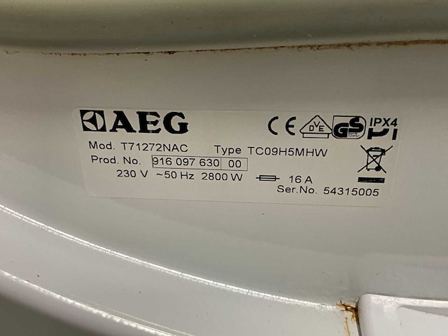 Aeg t71272nac 7kg condensdroger - afbeelding 4 van  4