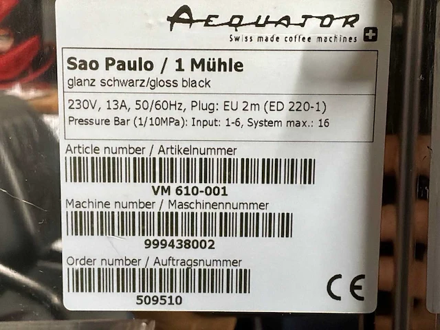 Aequator sao paulo koffieautomaat - afbeelding 2 van  10