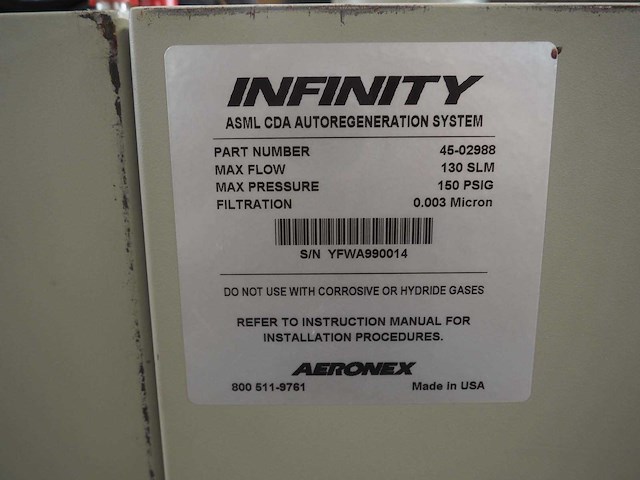 Aeronex - infinity gps-4 - gas purification unit/device (2x) - afbeelding 1 van  3