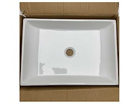 Aet italia ceramic rectangular marine washbasin 50cm white glaze for wet areas - afbeelding 3 van  7