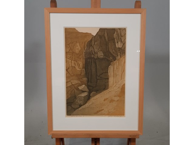 Afbeelding in lijst, a.a.m.m. van lieshout, cueva de canalobre 4/20, 1970 - afbeelding 1 van  9