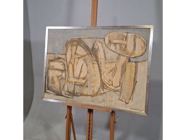 Afbeelding in lijst, a.w. salhorst, vrouw aan zee - afbeelding 2 van  14