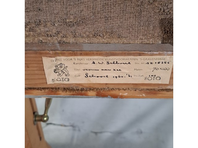 Afbeelding in lijst, a.w. salhorst, vrouw aan zee - afbeelding 6 van  14