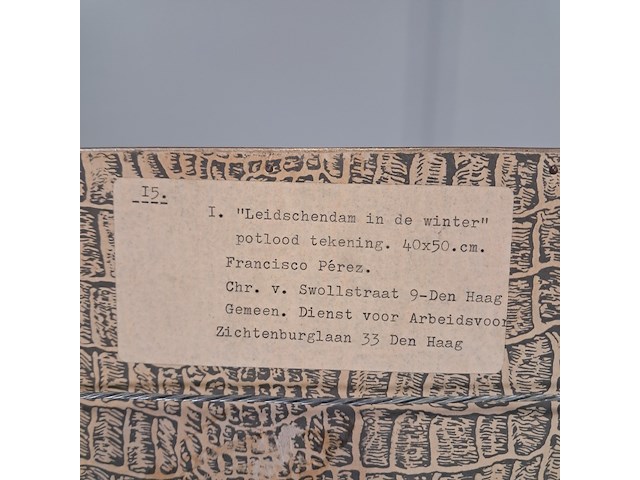 Afbeelding in lijst, f.p. anguita, leidschendam in de winter i, 1982 - afbeelding 9 van  10
