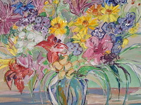 Afbeelding in lijst, gemengde techniek, maya wildevuur, boeket - afbeelding 2 van  5