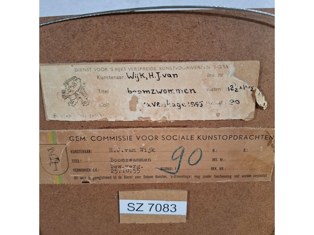 Afbeelding in lijst, h.j. van wijk, boomzwammen - afbeelding 6 van  6