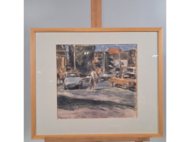 Afbeelding in lijst, j. a. beerse, boze fietser, 1977 - afbeelding 1 van  7