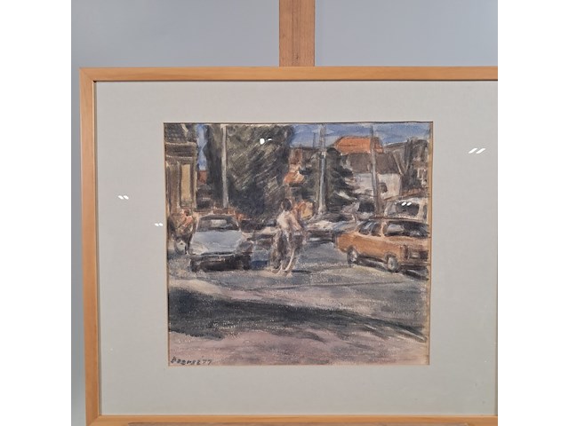 Afbeelding in lijst, j. a. beerse, boze fietser, 1977 - afbeelding 2 van  7