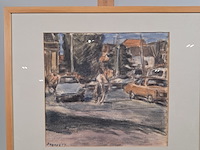 Afbeelding in lijst, j. a. beerse, boze fietser, 1977 - afbeelding 2 van  7