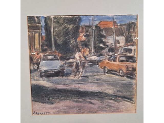 Afbeelding in lijst, j. a. beerse, boze fietser, 1977 - afbeelding 3 van  7