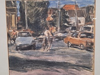 Afbeelding in lijst, j. a. beerse, boze fietser, 1977 - afbeelding 3 van  7