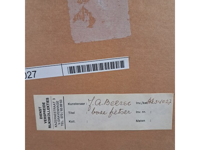 Afbeelding in lijst, j. a. beerse, boze fietser, 1977 - afbeelding 7 van  7