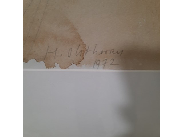 Afbeelding in lijst, j. olsthoorn, olijfboom en cypressen, 1972 - afbeelding 5 van  9