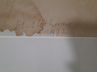 Afbeelding in lijst, j. olsthoorn, olijfboom en cypressen, 1972 - afbeelding 5 van  9