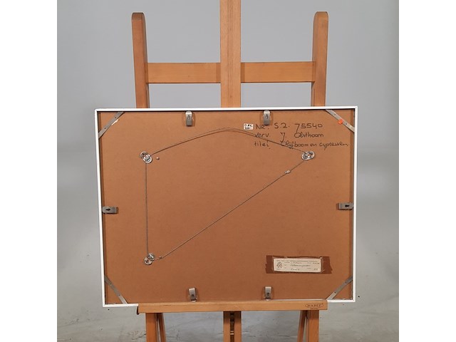 Afbeelding in lijst, j. olsthoorn, olijfboom en cypressen, 1972 - afbeelding 7 van  9