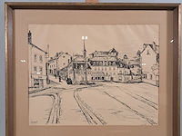 Afbeelding in lijst, j. van oost, dorpsplein, 1957 - afbeelding 1 van  8