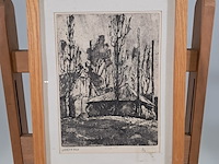 Afbeelding in lijst, j. veerman, boerderij, 1965 - afbeelding 1 van  10