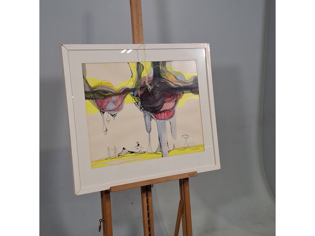 Afbeelding in lijst , l. lubbers, dreigende wolken - afbeelding 9 van  16