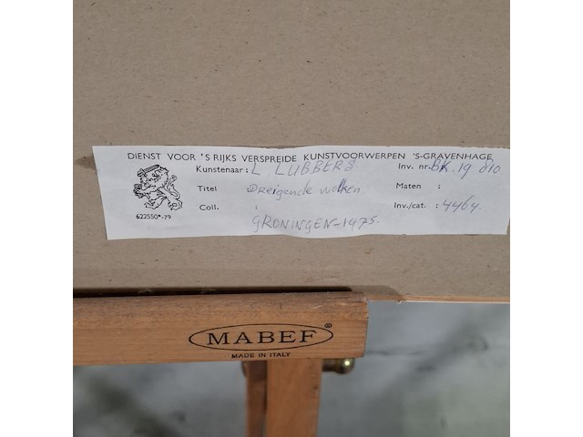 Afbeelding in lijst , l. lubbers, dreigende wolken - afbeelding 15 van  16