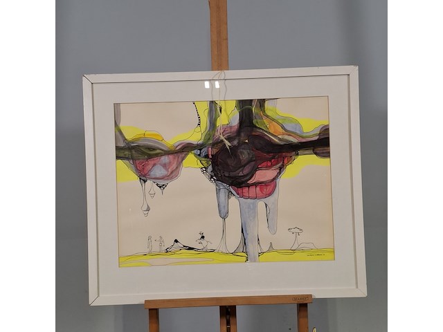 Afbeelding in lijst , l. lubbers, dreigende wolken - afbeelding 16 van  16